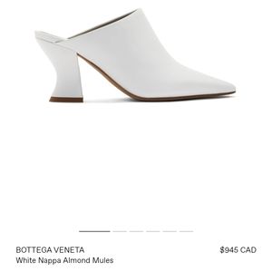 Never worn BOTTEGA VENETA white nappa leather mules ankle sz 36.5 $790